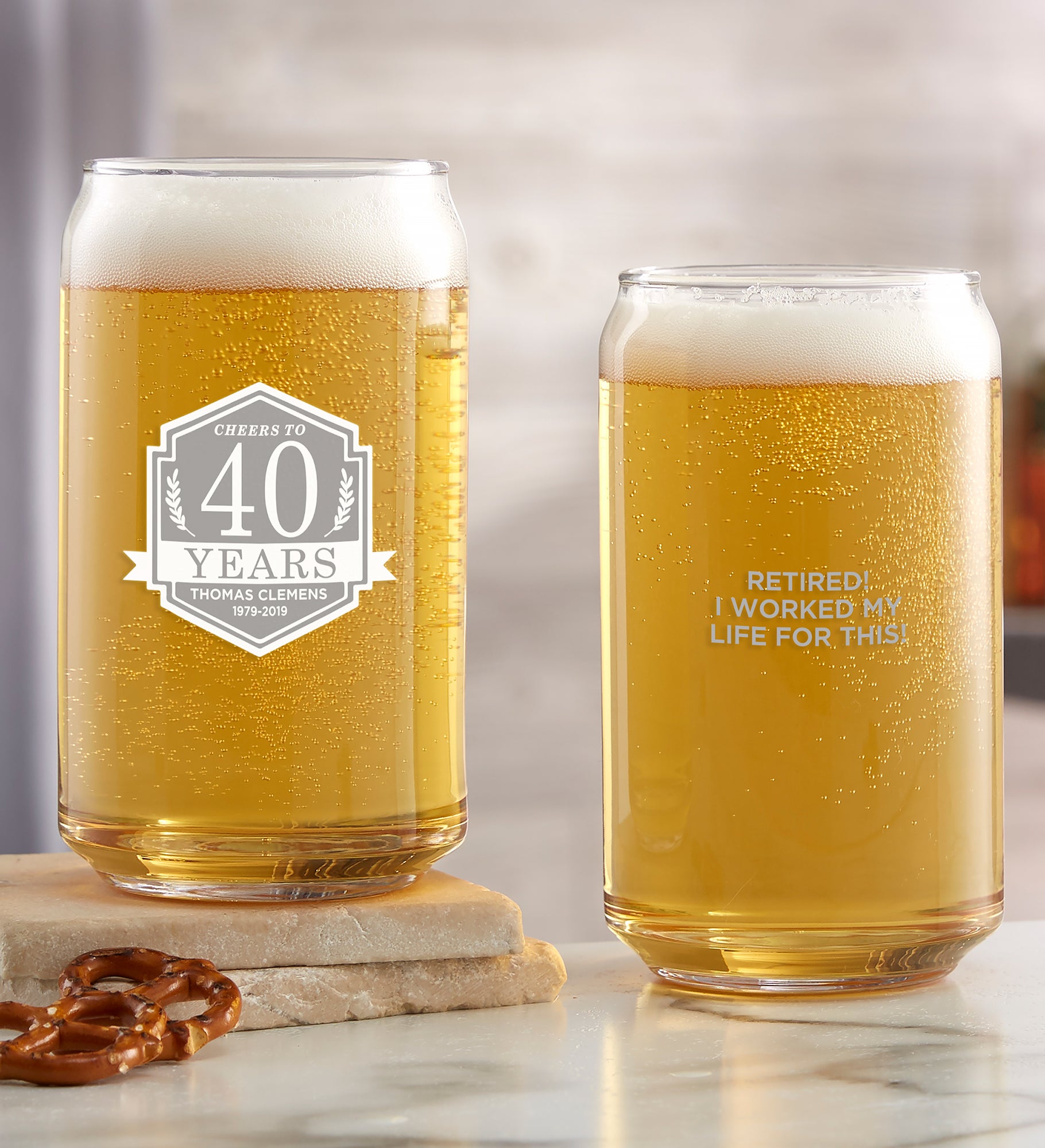 Retirement Personalized Beer Glass Collection